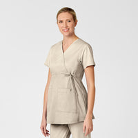 khaki maternity scrub top