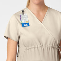 khaki maternity scrub top from WonderWink scrubs