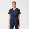 navy maternity scrub top alternate view