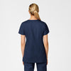 navy maternity scrub top back