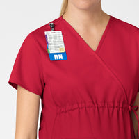 red maternity scrub top from WonderWink scrubs