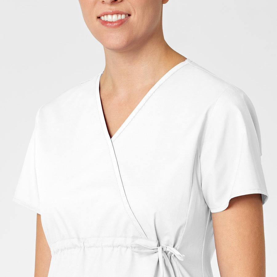 white maternity scrub top from Wink scrubs