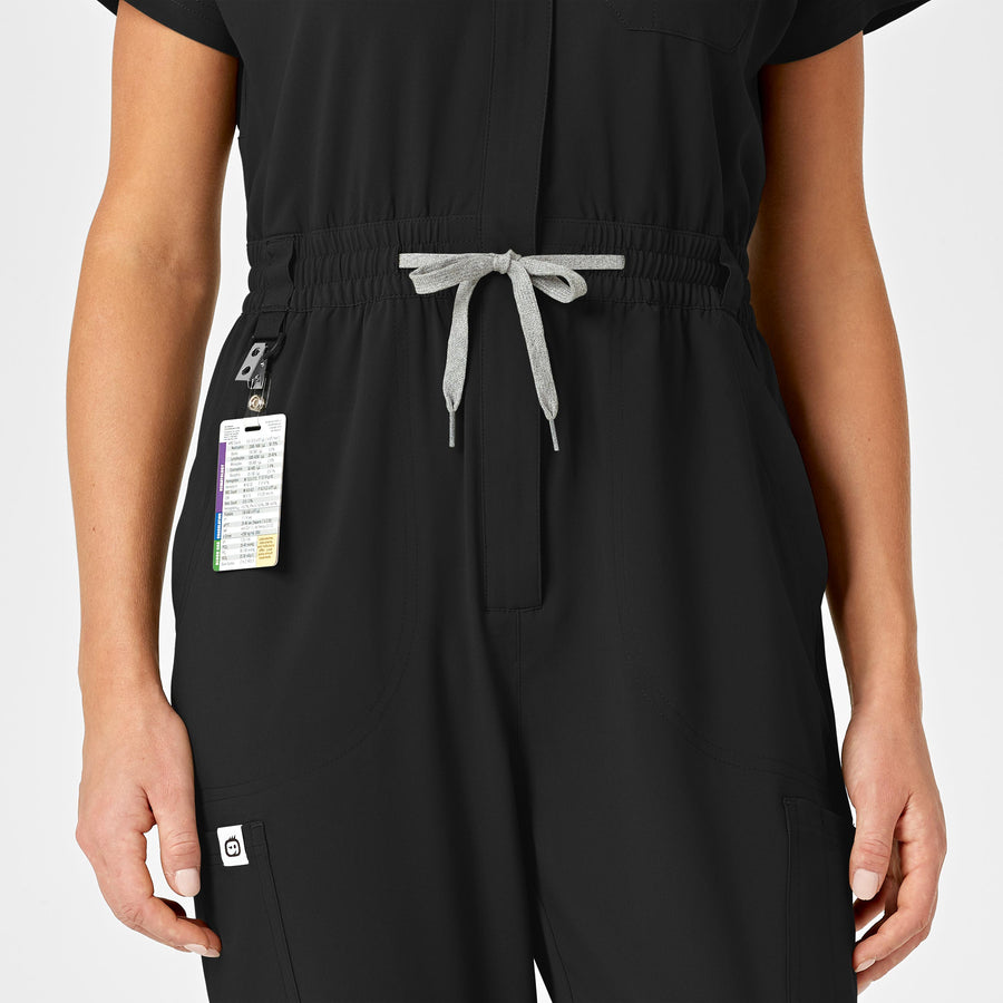 Petite Cold Shoulder Black Jumpsuit | SilkFred US