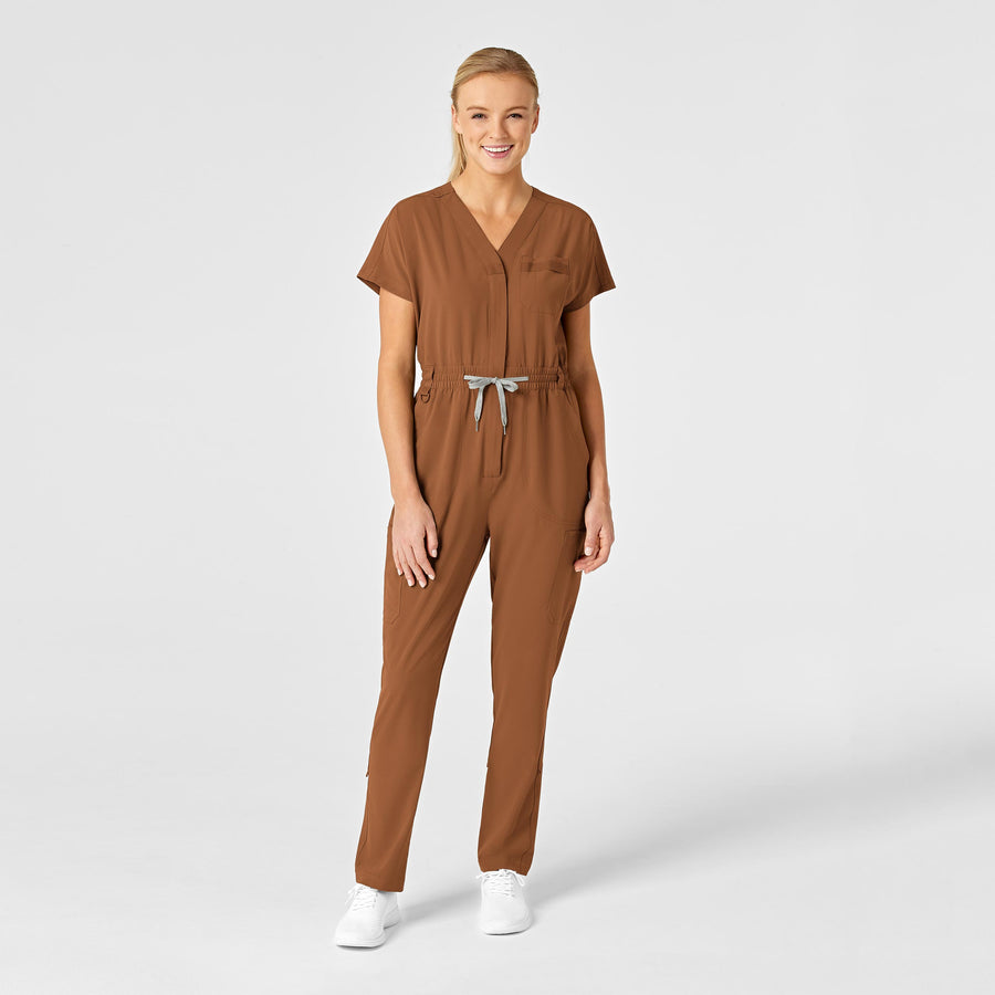 Trendy Jumpsuit scrub with front button and jogger leg - Joccini