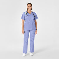 WonderWink WonderWORK Women's Straight Leg Cargo Scrub Pant - Ceil Blue