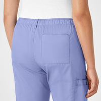 WonderWink WonderWORK Women's Straight Leg Cargo Scrub Pant - Ceil Blue