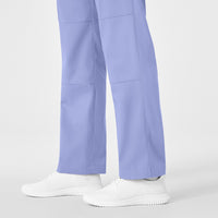 WonderWink WonderWORK Women's Straight Leg Cargo Scrub Pant - Ceil Blue