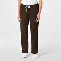 WonderWORK Women's Straight Leg Cargo Scrub Pant - Chocolate