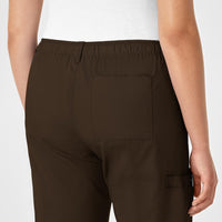 WonderWink WonderWORK Women's Straight Leg Cargo Scrub Pant - Chocolate