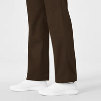 WonderWink WonderWORK Women's Straight Leg Cargo Scrub Pant - Chocolate