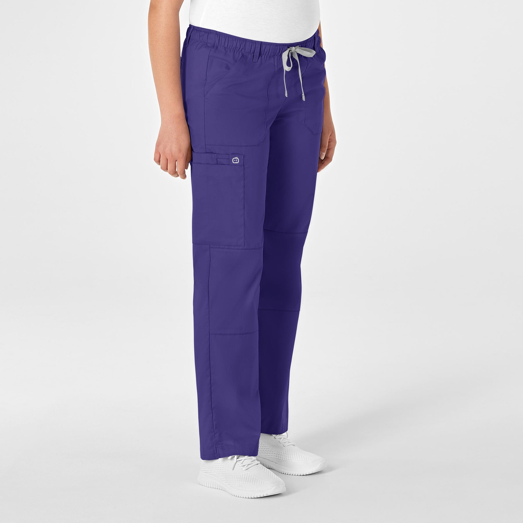 WonderWink WonderWORK Women's Straight Leg Cargo Scrub Pant - Grape