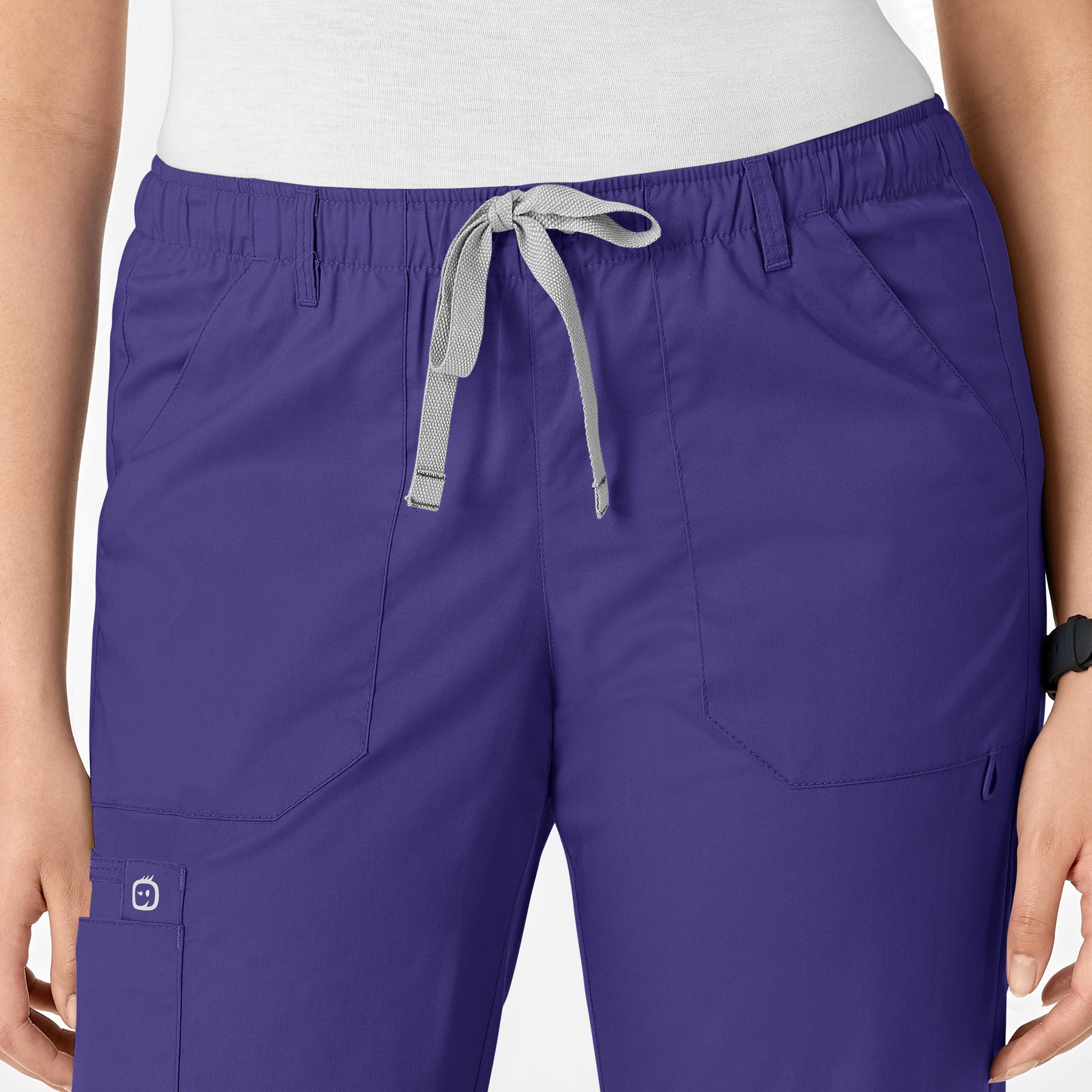 WonderWink WonderWORK Women's Straight Leg Cargo Scrub Pant - Grape