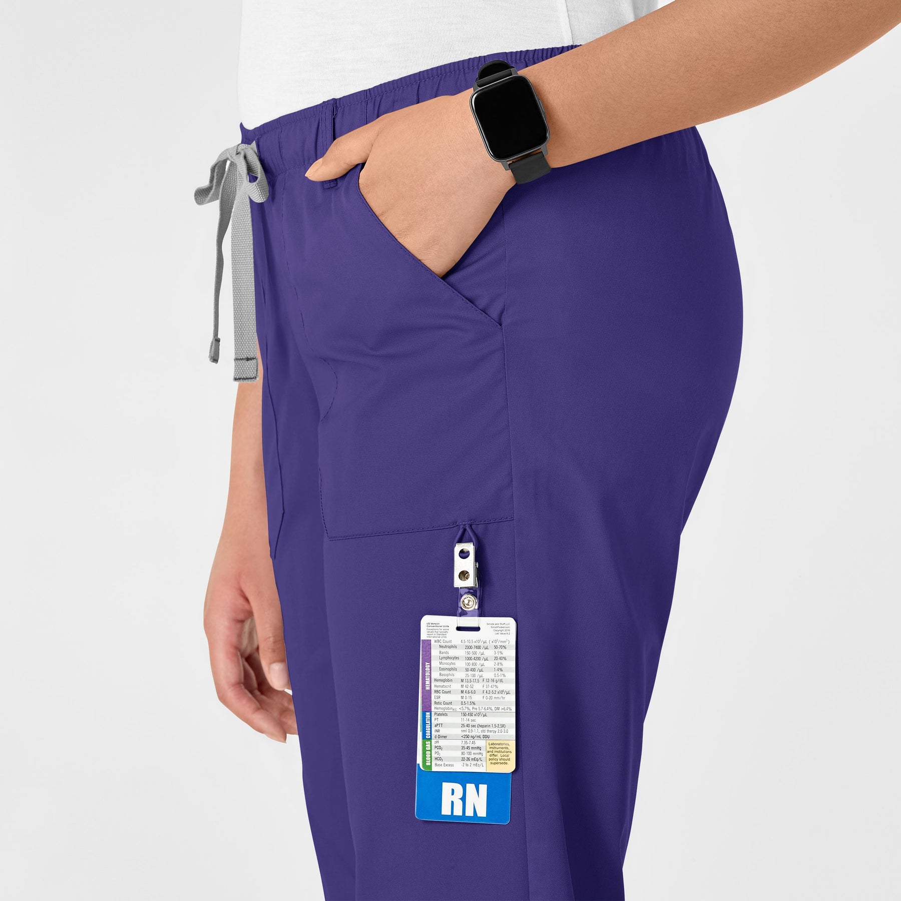 WonderWink WonderWORK Women's Straight Leg Cargo Scrub Pant - Grape