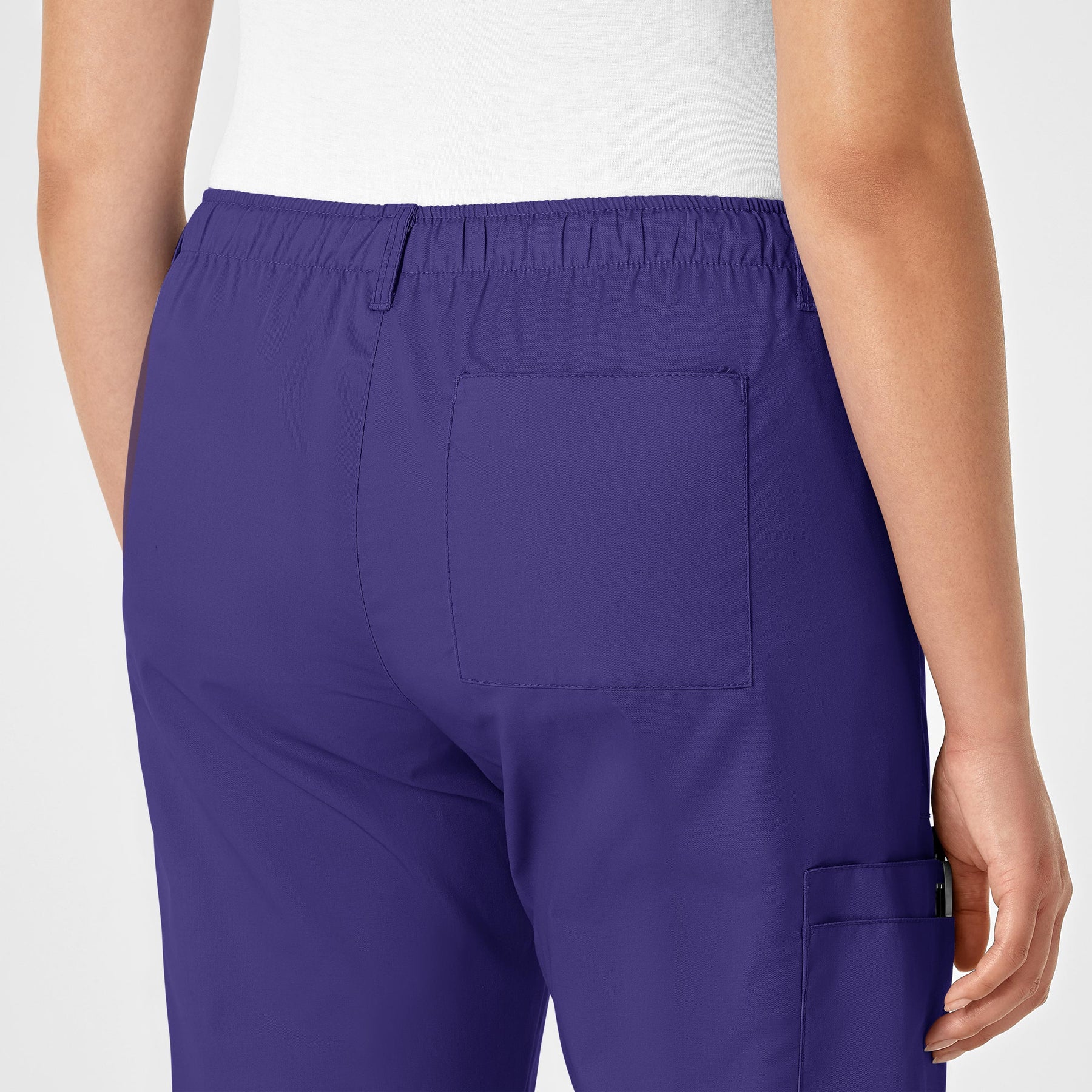 WonderWink WonderWORK Women's Straight Leg Cargo Scrub Pant - Grape