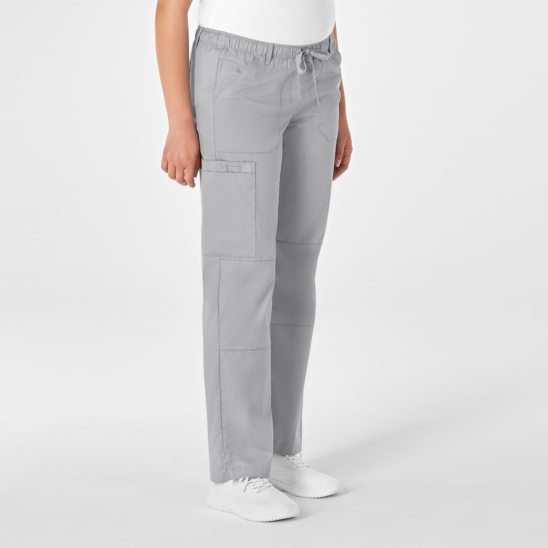 WonderWink WonderWORK Women's Straight Leg Cargo Scrub Pant - Grey