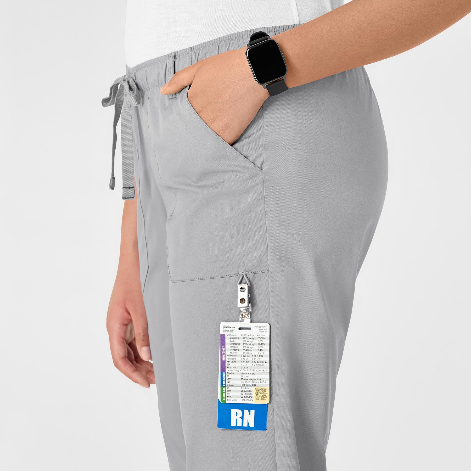 WonderWink WonderWORK Women's Straight Leg Cargo Scrub Pant - Grey