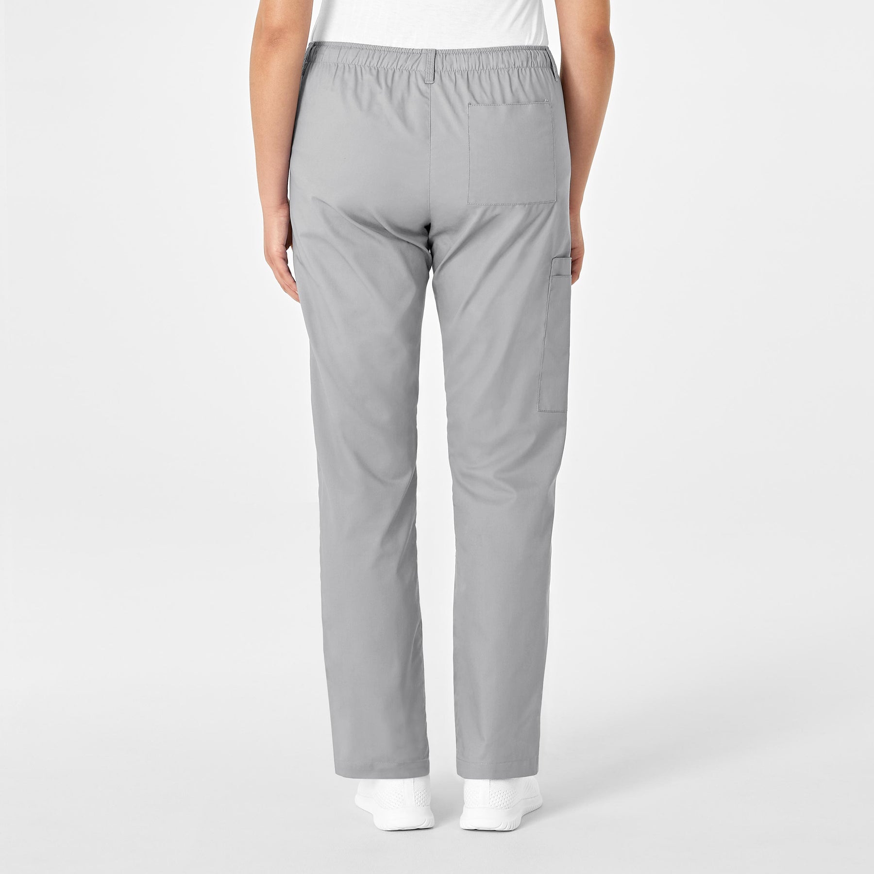 Wink WonderWORK Women's Straight Leg Cargo Scrub Pant - Grey Back