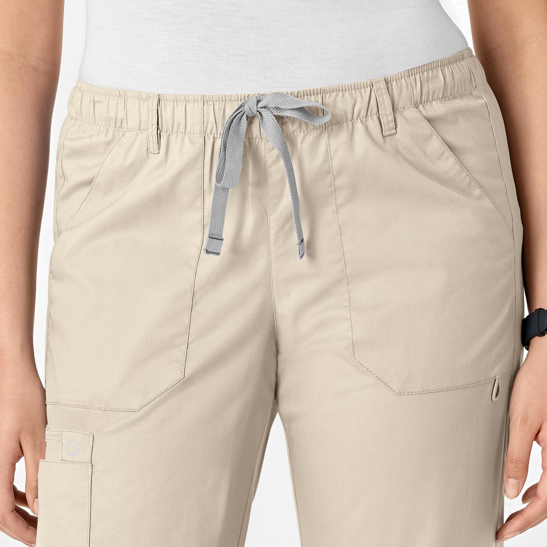 WonderWink WonderWORK Women's Straight Leg Cargo Scrub Pant - Khaki