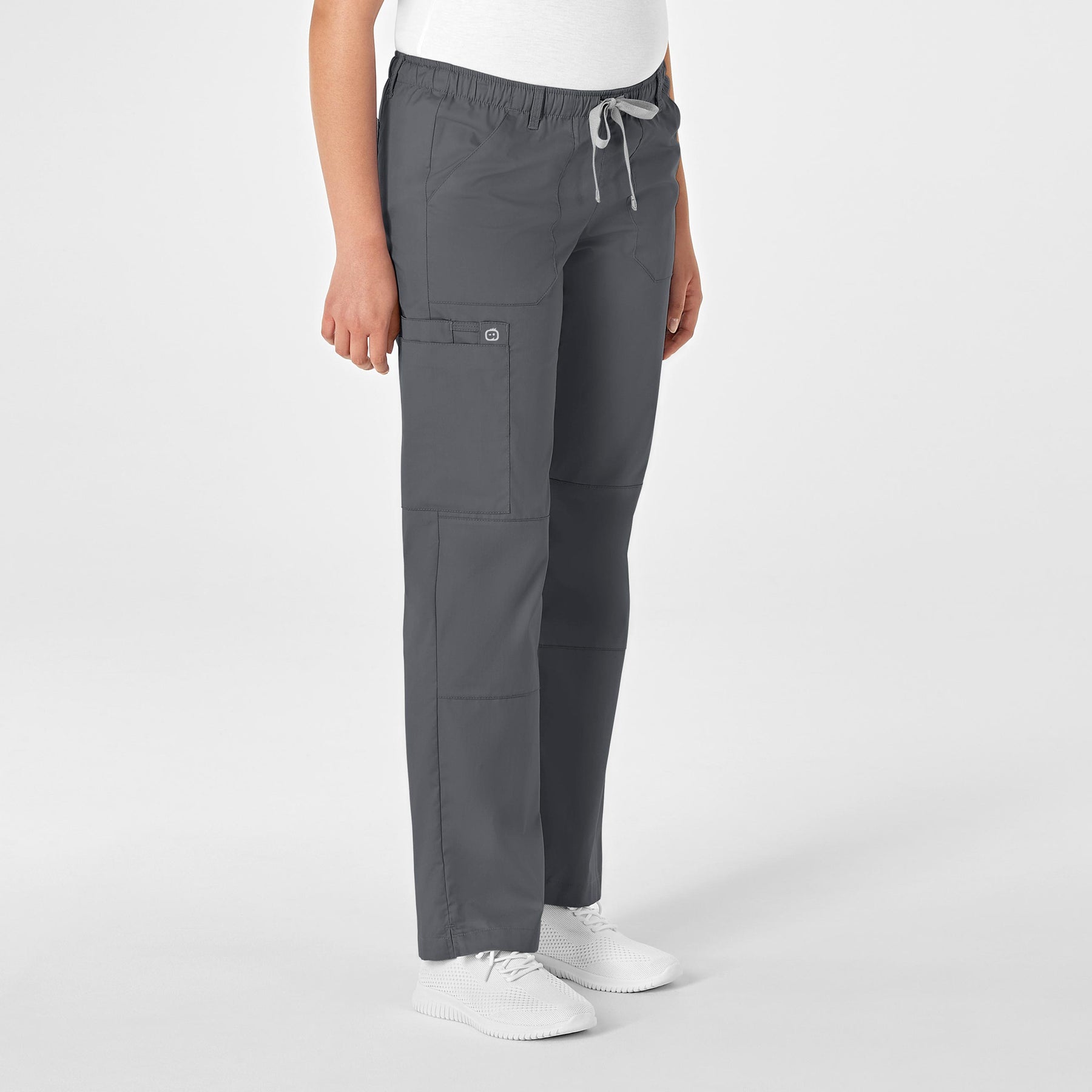 WonderWink WonderWORK Women's Straight Leg Cargo Scrub Pant - Pewter