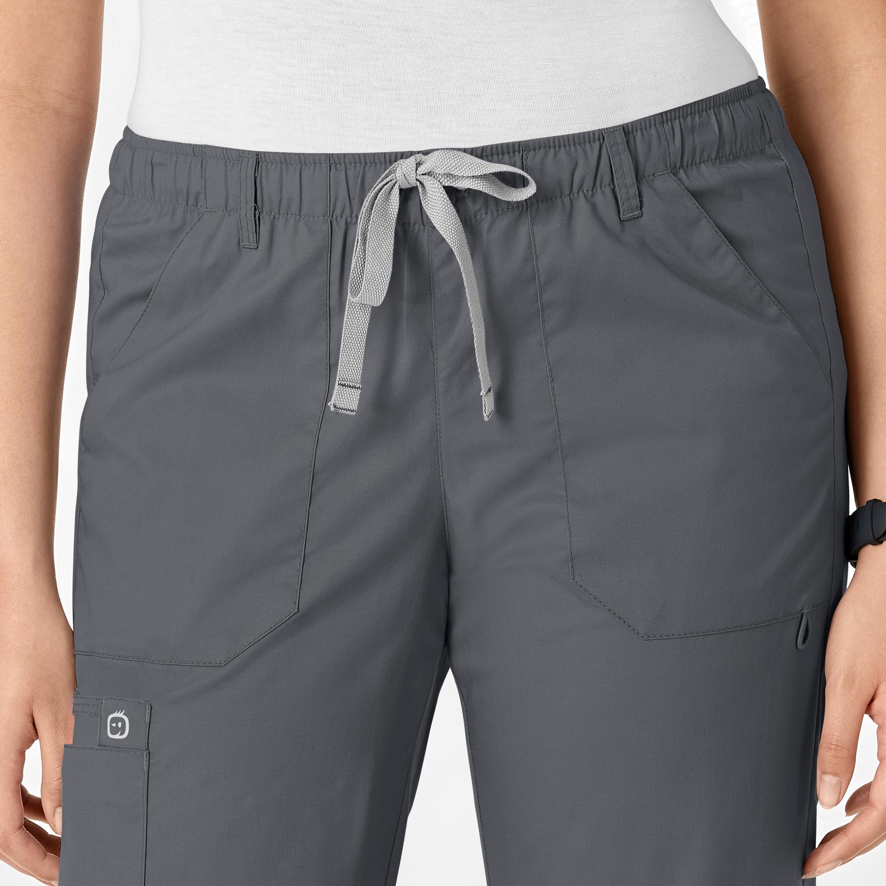 WonderWink WonderWORK Women's Straight Leg Cargo Scrub Pant - Pewter