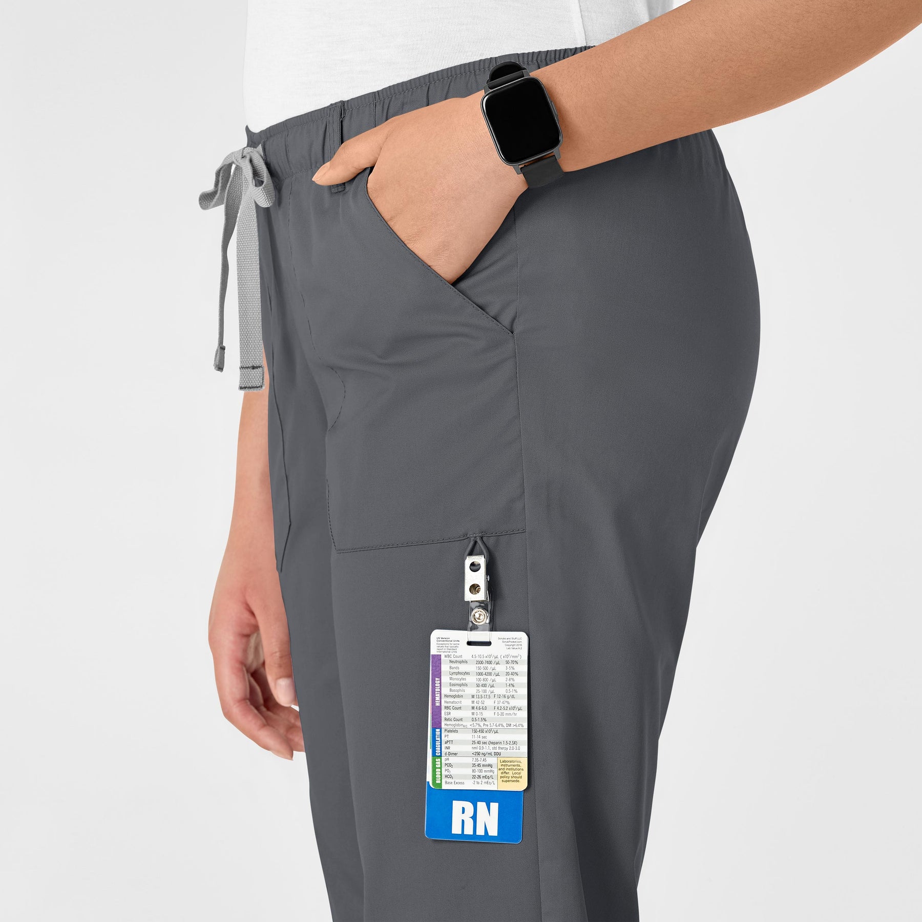 WonderWink WonderWORK Women's Straight Leg Cargo Scrub Pant - Pewter