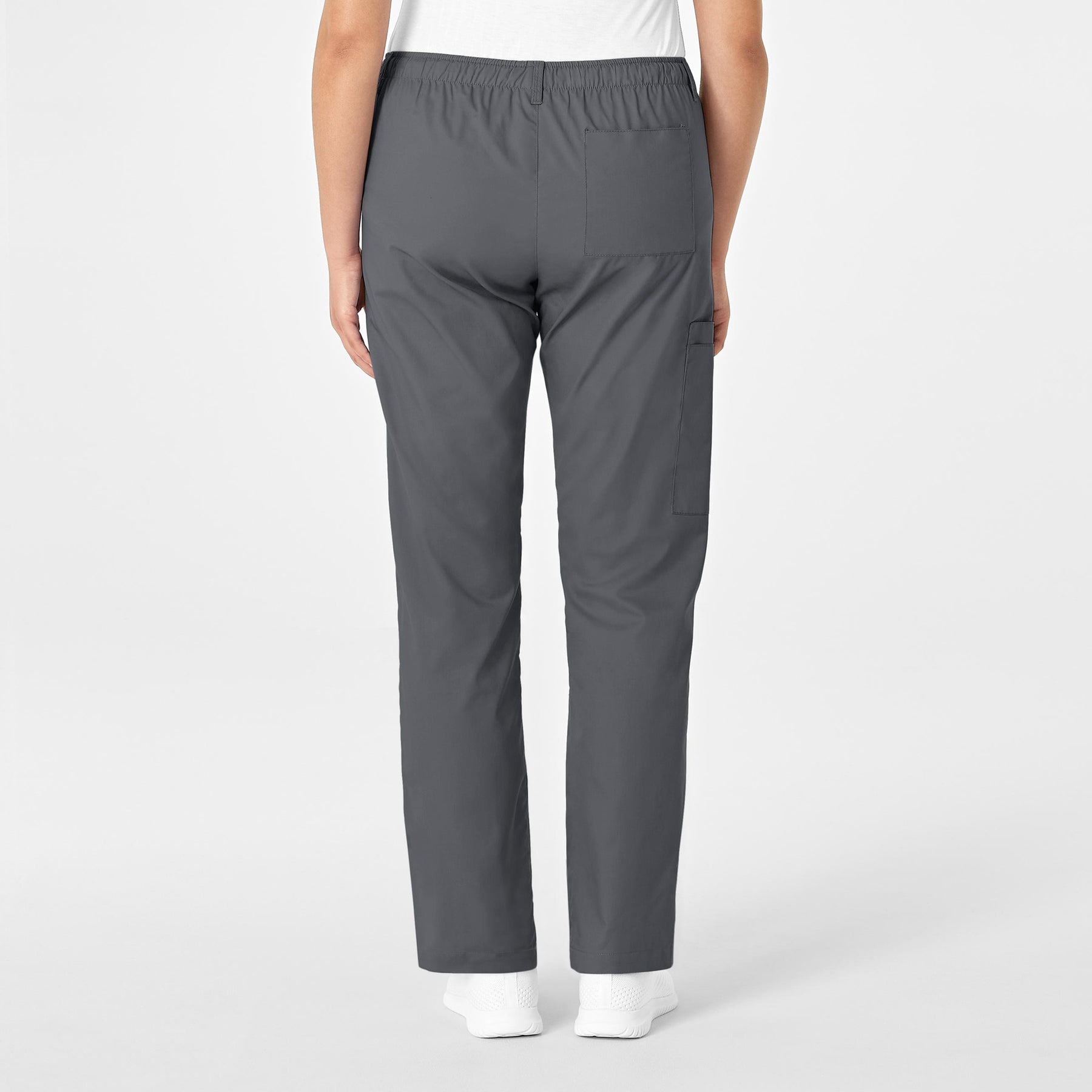 Wink WonderWORK Women's Straight Leg Cargo Scrub Pant - Pewter Back