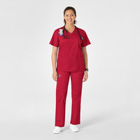 WonderWink WonderWORK Women's Straight Leg Cargo Scrub Pant - Red