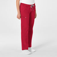 WonderWink WonderWORK Women's Straight Leg Cargo Scrub Pant - Red