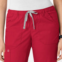 WonderWink WonderWORK Women's Straight Leg Cargo Scrub Pant - Red