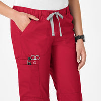 WonderWink WonderWORK Women's Straight Leg Cargo Scrub Pant - Red