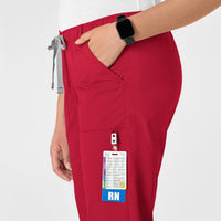 WonderWink WonderWORK Women's Straight Leg Cargo Scrub Pant - Red