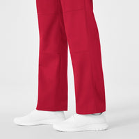 WonderWink WonderWORK Women's Straight Leg Cargo Scrub Pant - Red