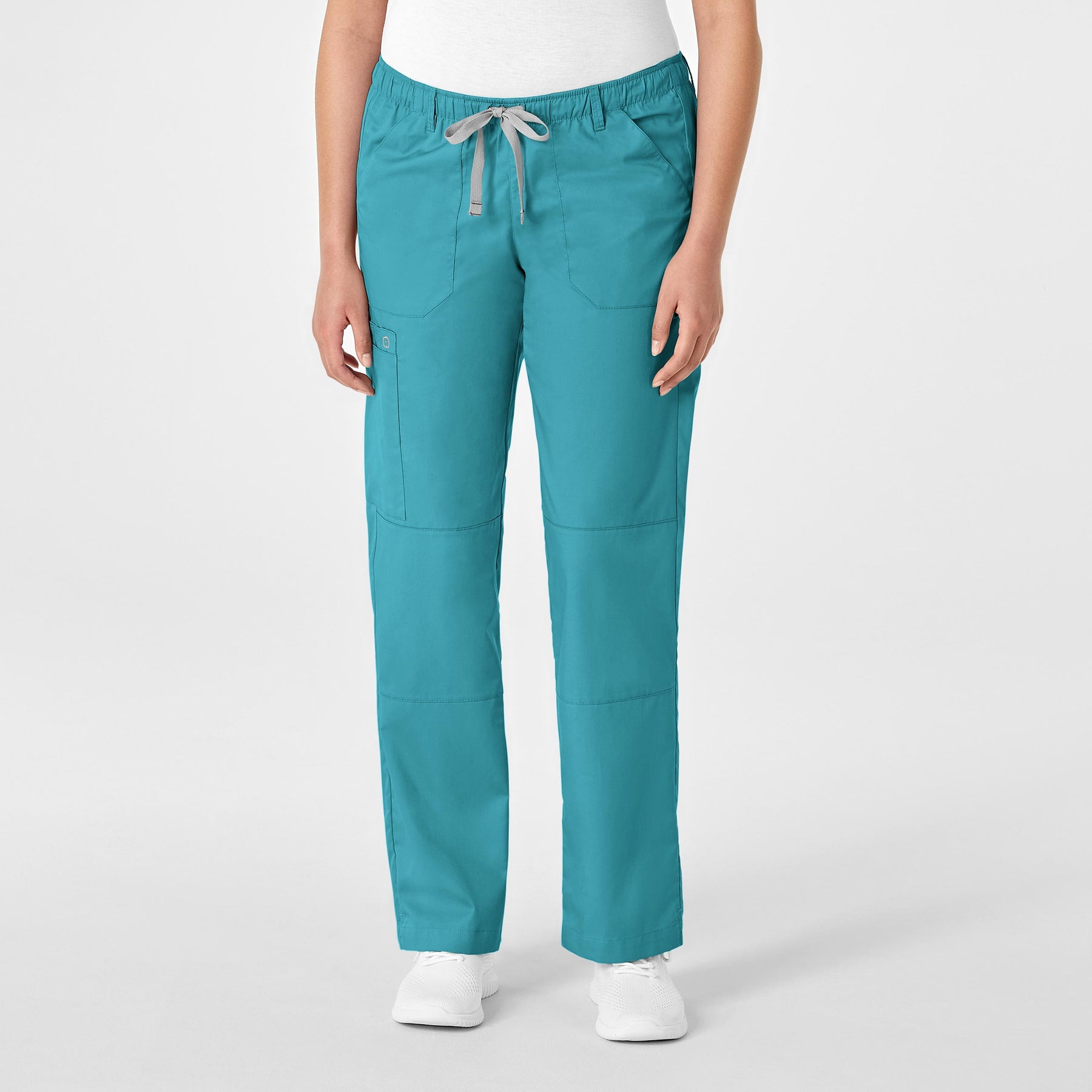 WonderWORK Women's Straight Leg Cargo Scrub Pant - Teal Blue
