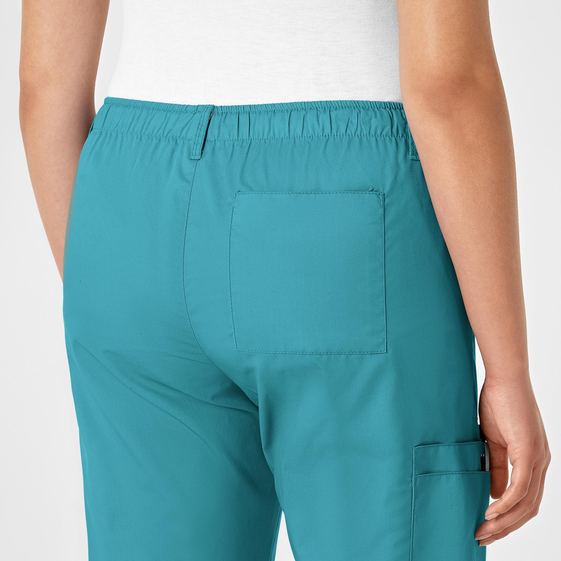 WonderWink WonderWORK Women's Straight Leg Cargo Scrub Pant - Teal Blue