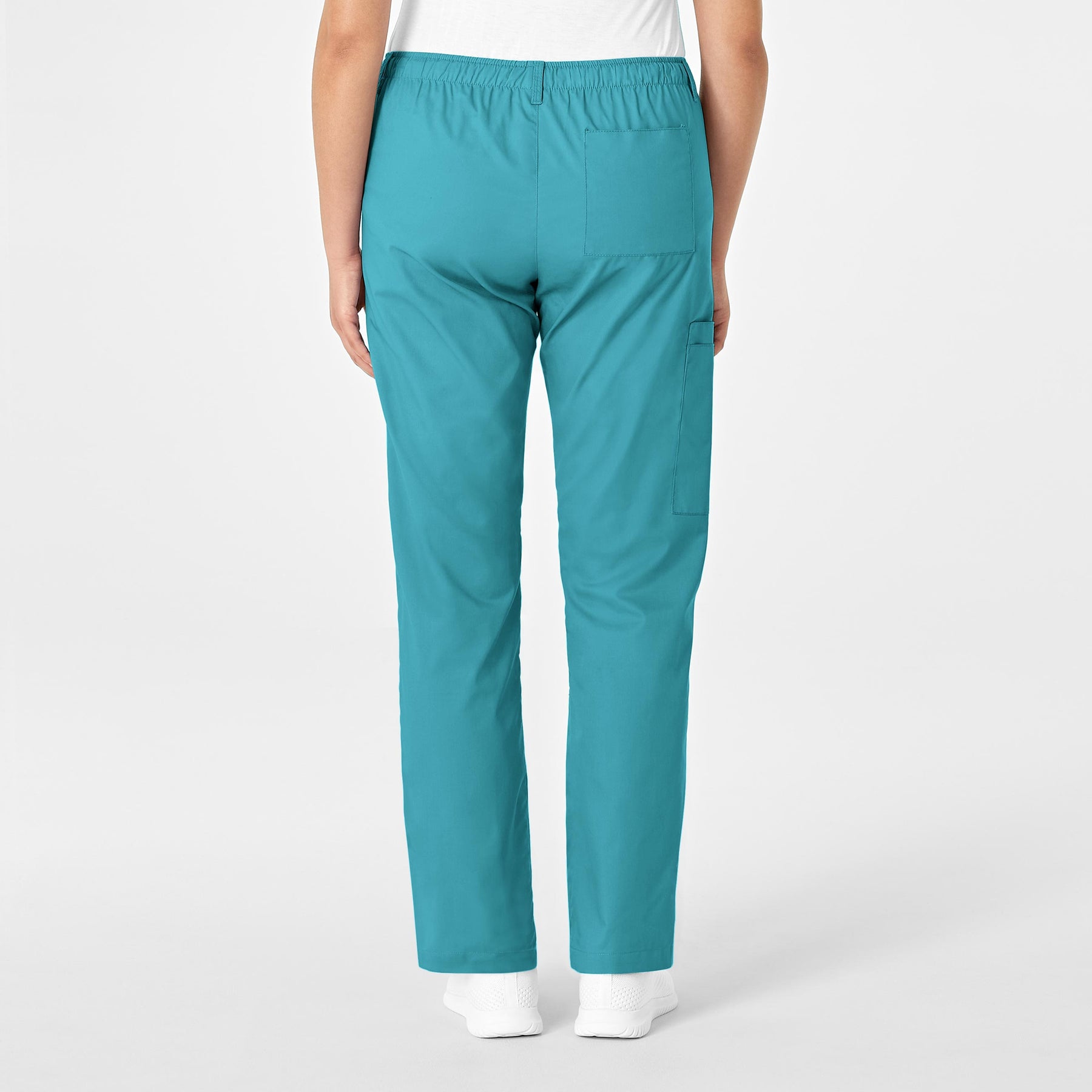Wink WonderWORK Women's Straight Leg Cargo Scrub Pant - Teal Blue Back