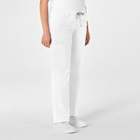 WonderWink WonderWORK Women's Straight Leg Cargo Scrub Pant - White