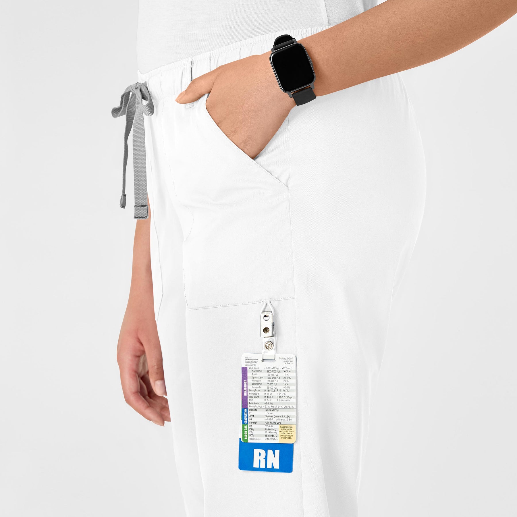 WonderWink WonderWORK Women's Straight Leg Cargo Scrub Pant - White