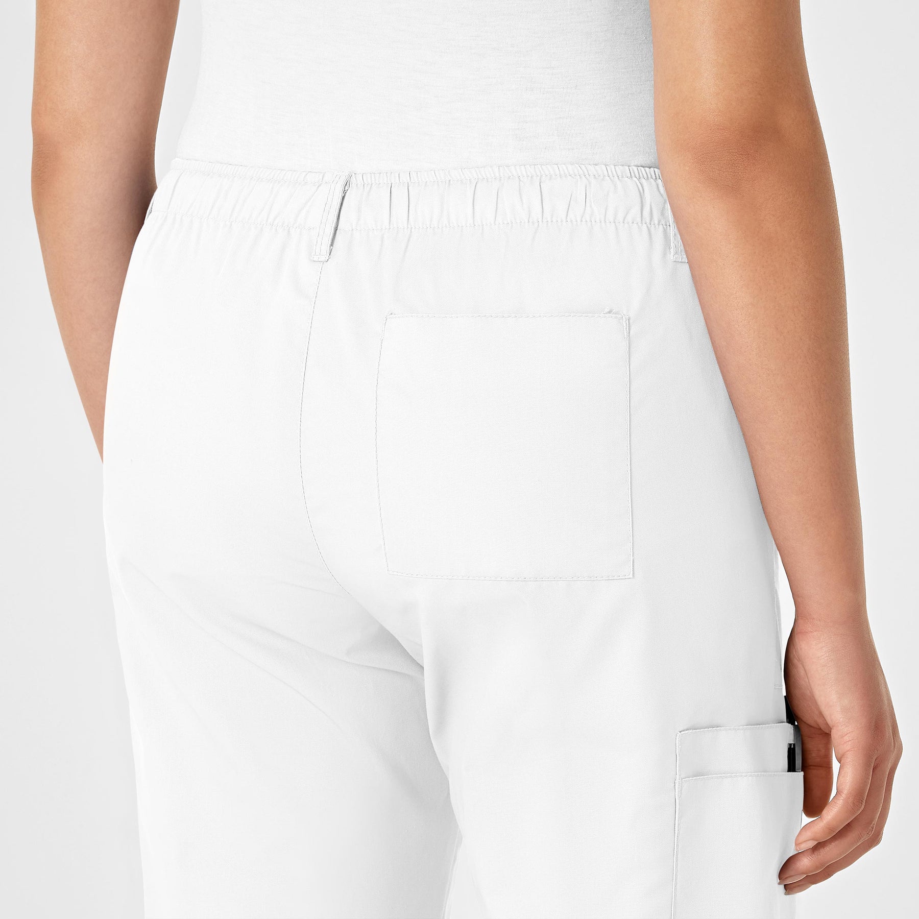 WonderWink WonderWORK Women's Straight Leg Cargo Scrub Pant - White