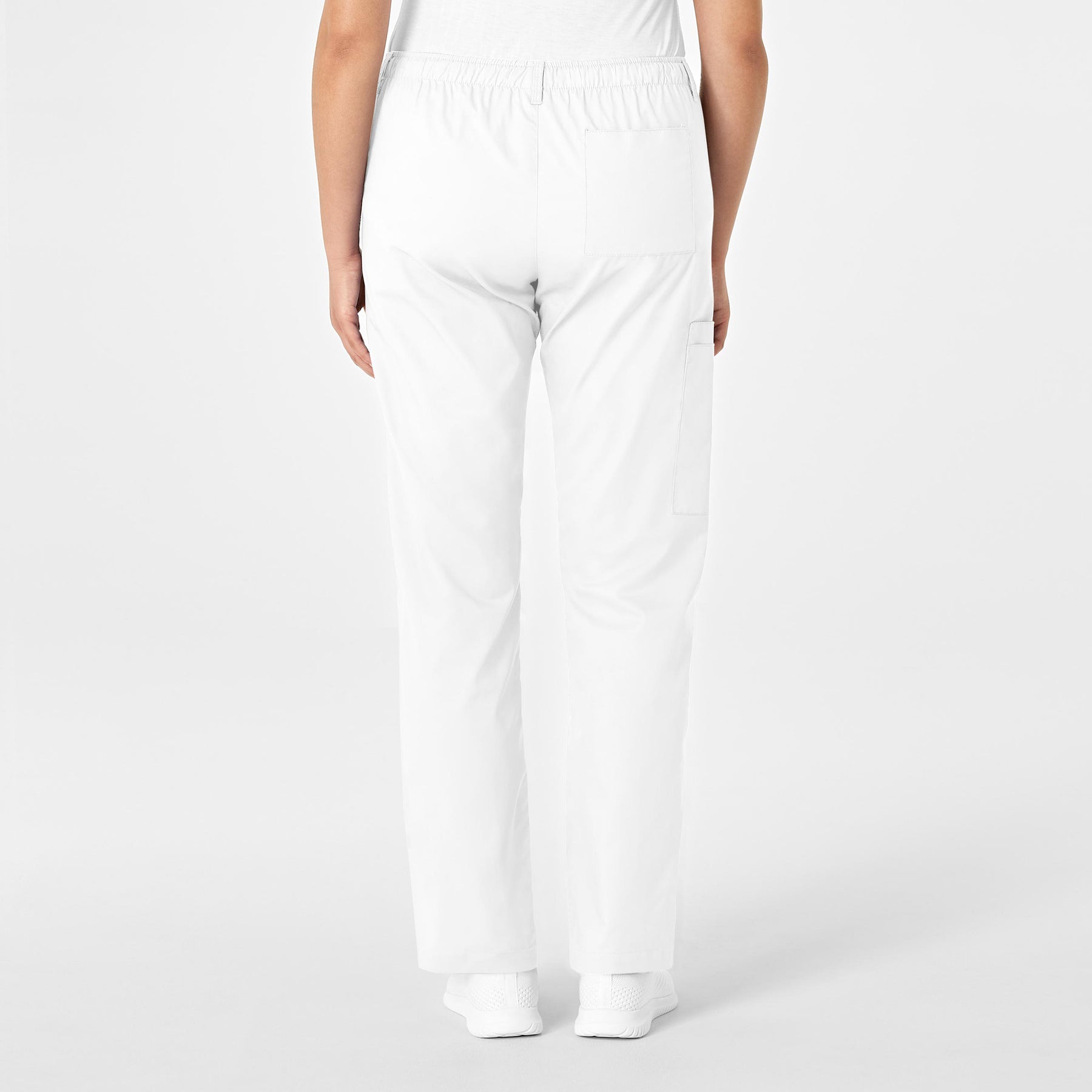 Wink WonderWORK Women's Straight Leg Cargo Scrub Pant - White Back