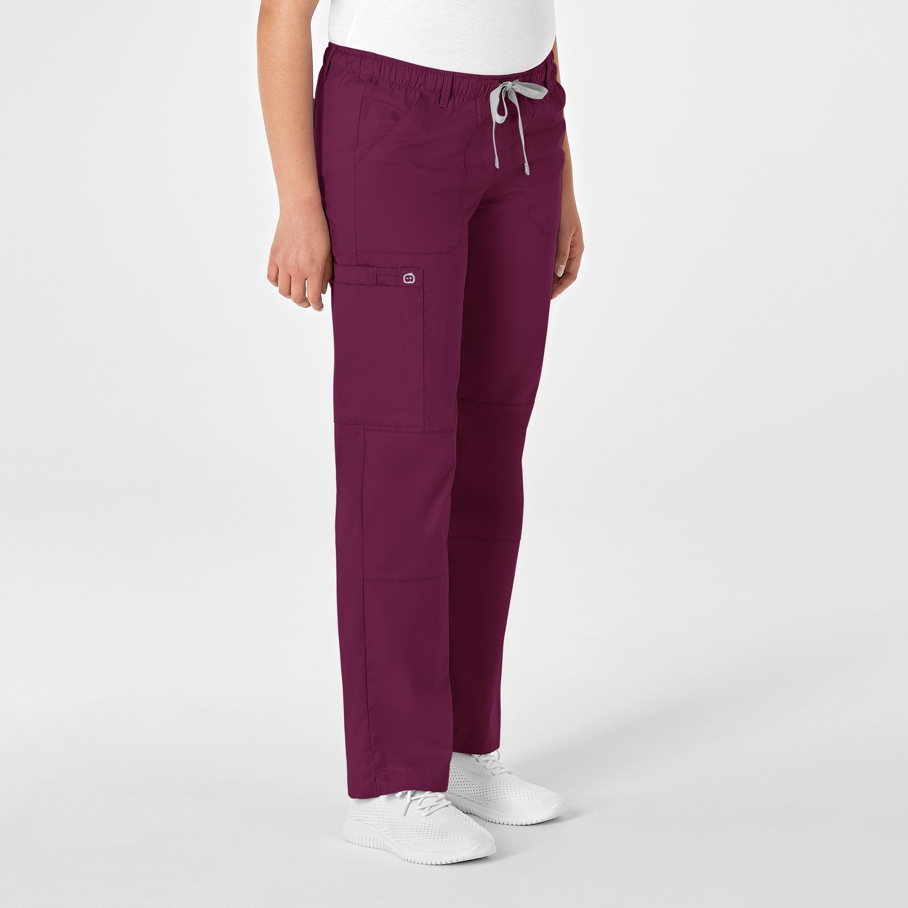 WonderWink WonderWORK Women's Straight Leg Cargo Scrub Pant - Wine