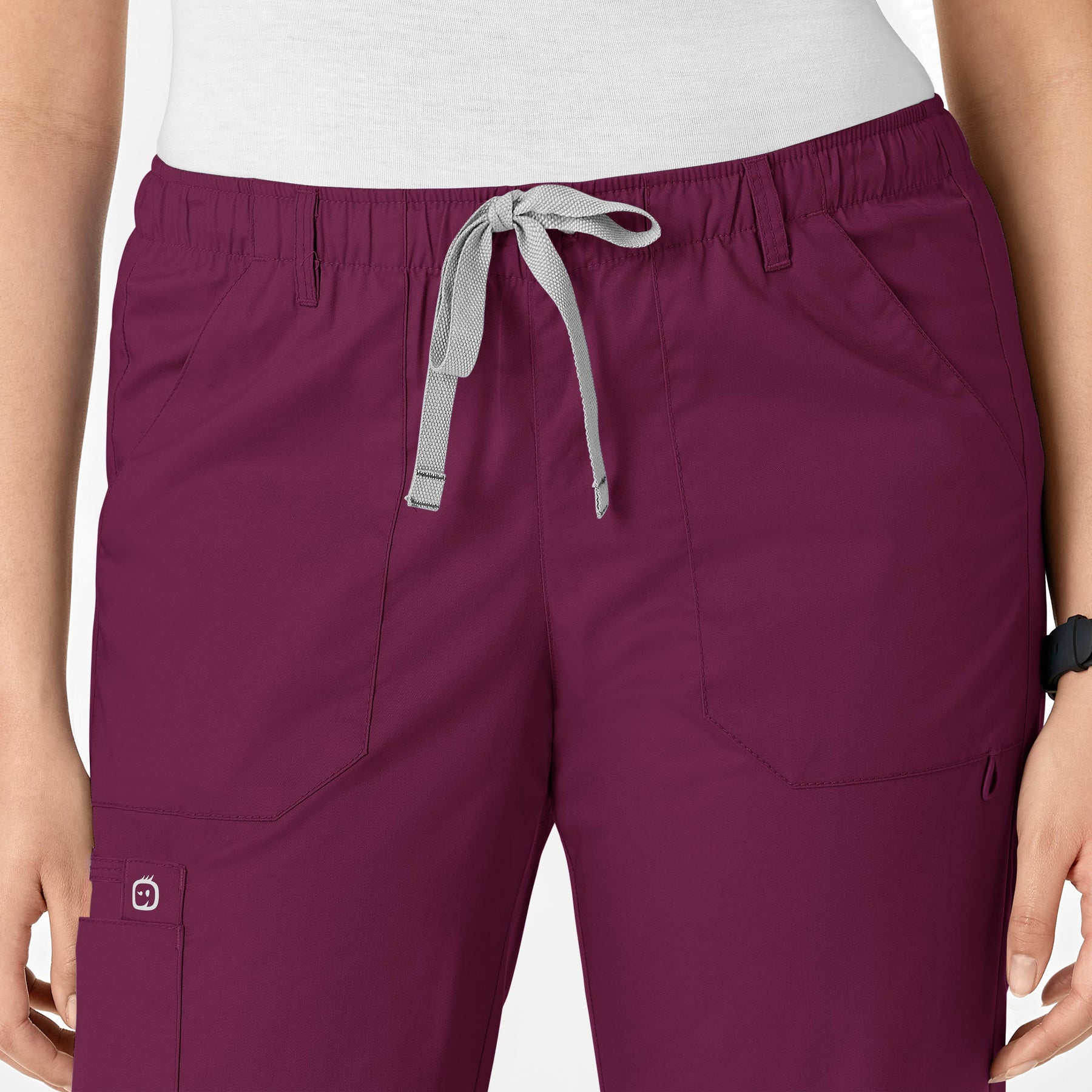 WonderWink WonderWORK Women's Straight Leg Cargo Scrub Pant - Wine