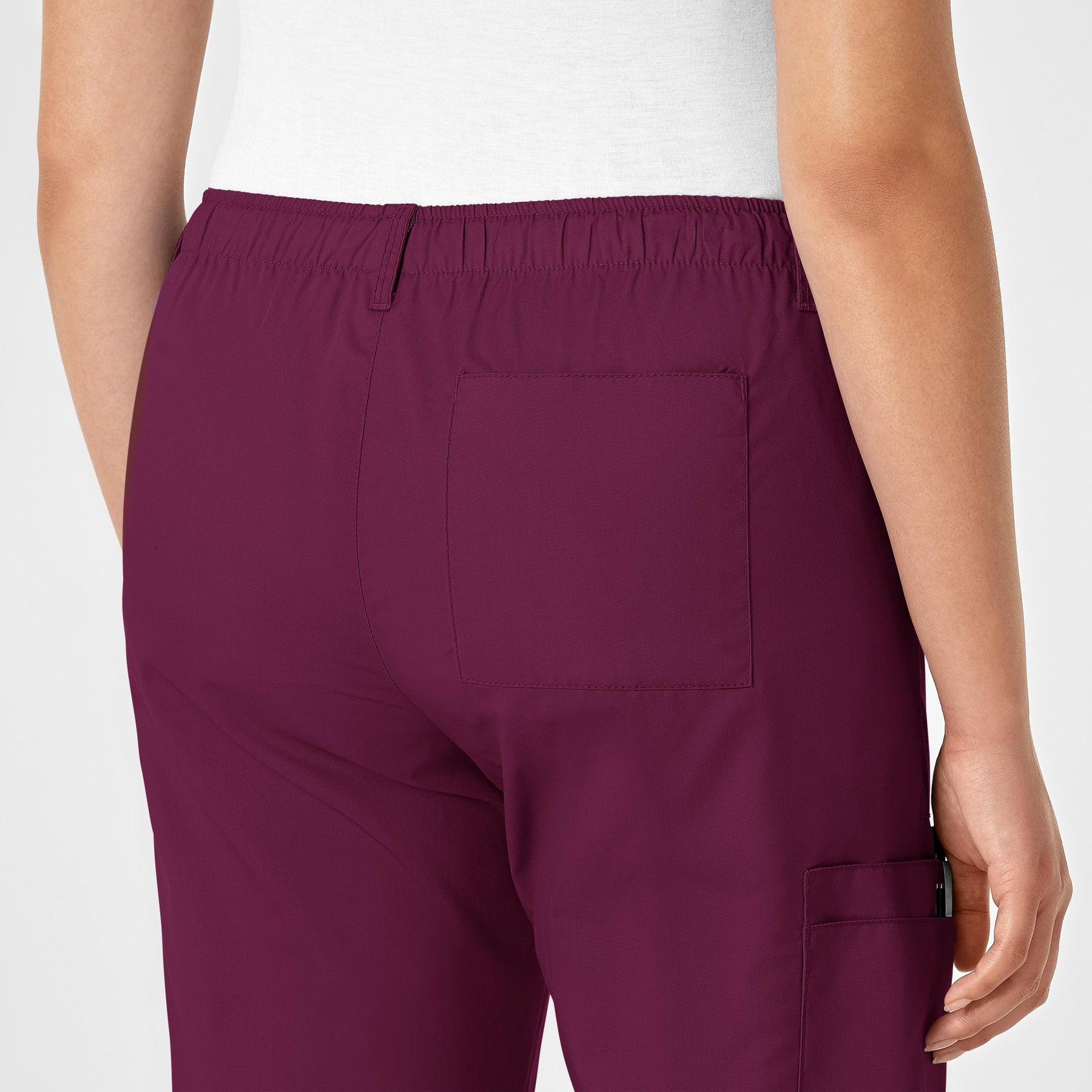 WonderWink WonderWORK Women's Straight Leg Cargo Scrub Pant - Wine