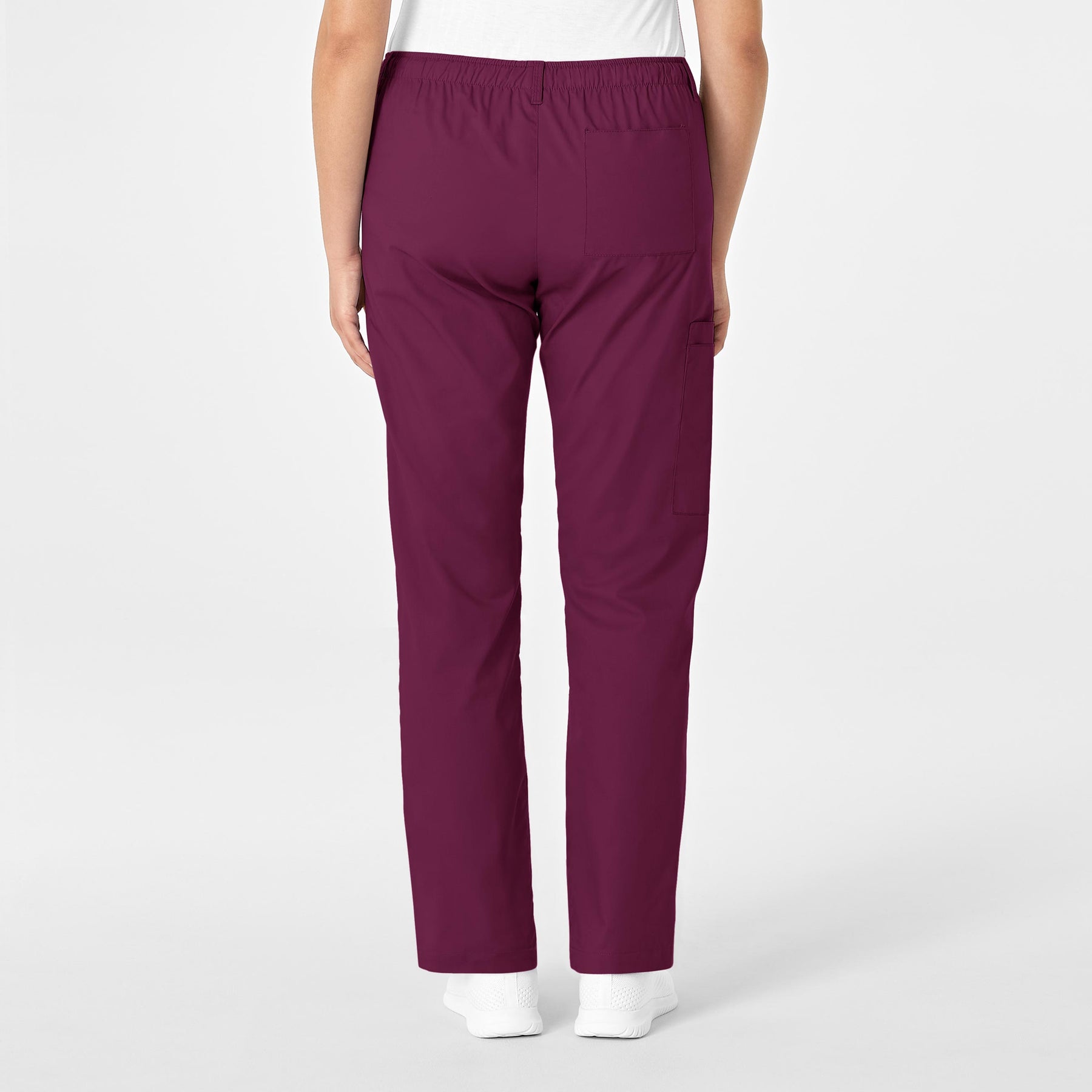 Wink WonderWORK Women's Straight Leg Cargo Scrub Pant - Wine Back
