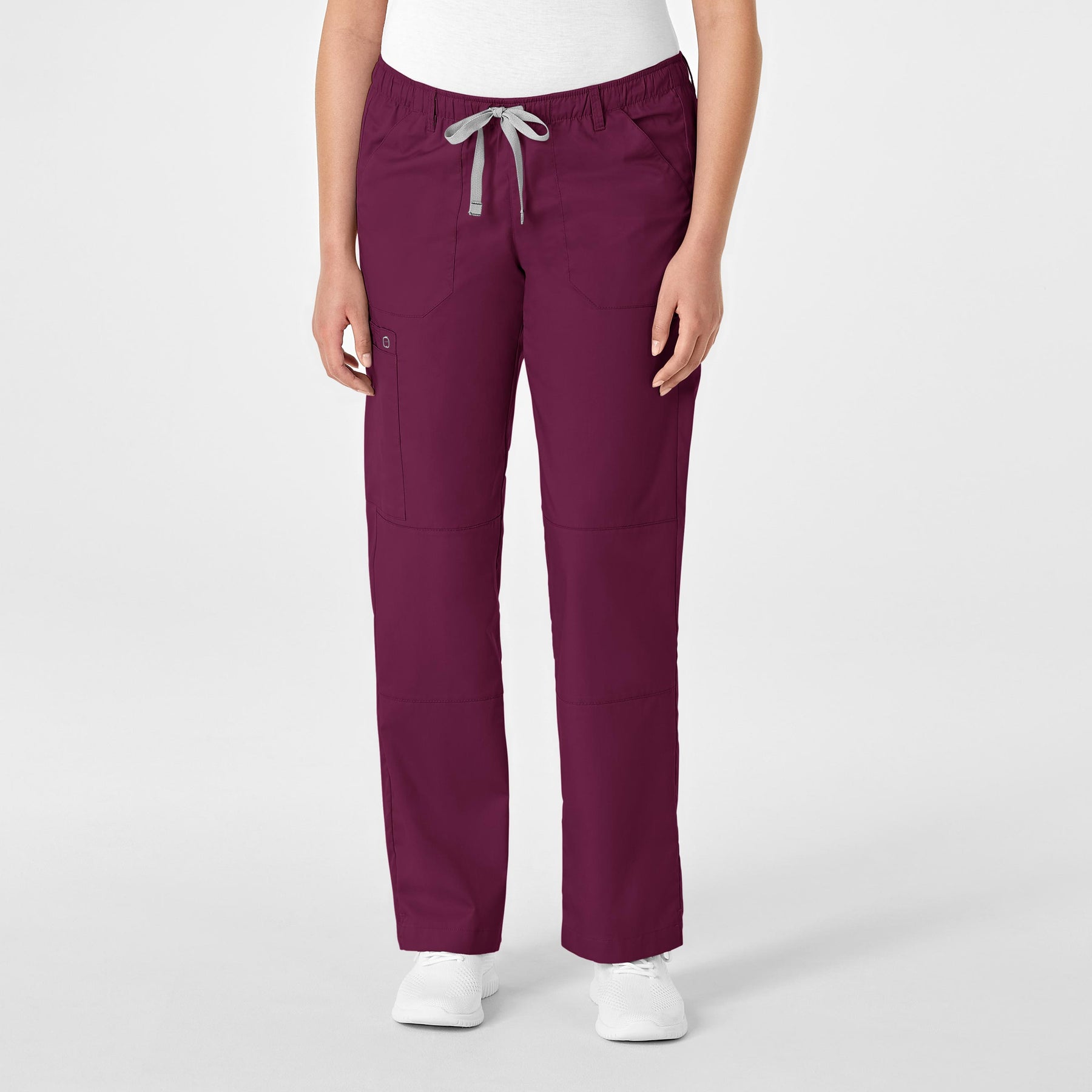 WonderWORK Women's Straight Leg Cargo Scrub Pant - Wine