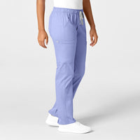 WonderWORK Women's Convertible Slim Leg Scrub Pant - Ceil Blue