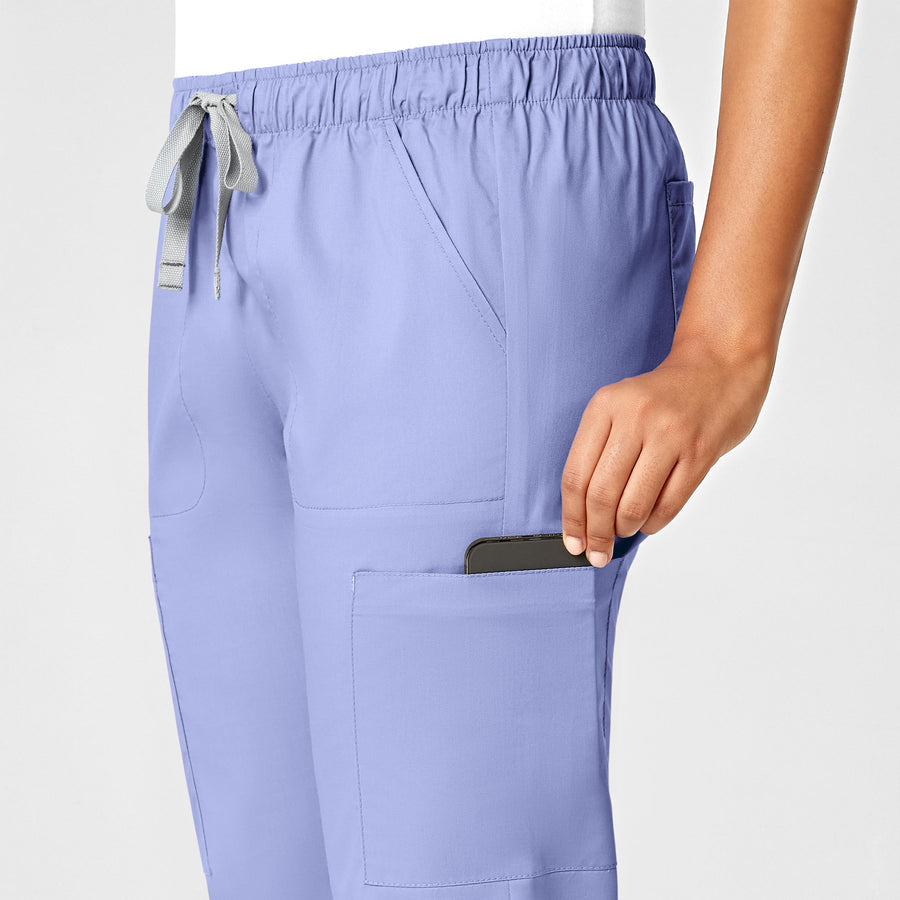 WonderWORK Women's Convertible Slim Leg Scrub Pant - Ceil Blue