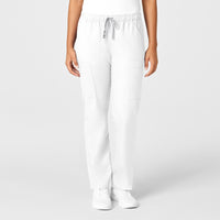 WonderWORK Women's Convertible Slim Leg Scrub Pant - White