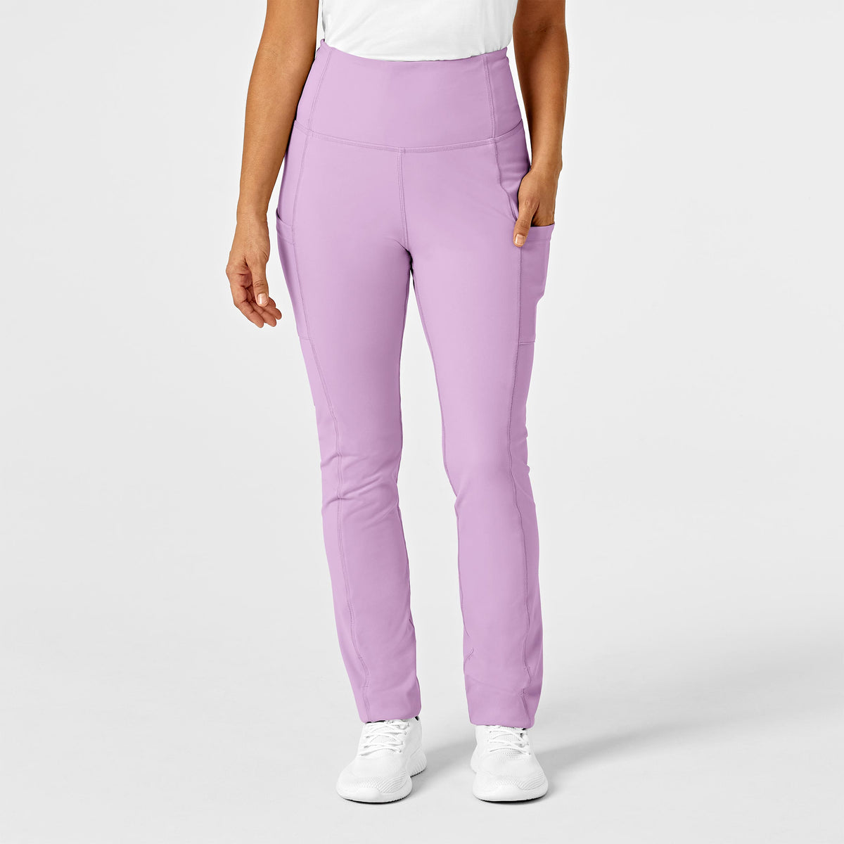 Jaanuu Women’s Rose Trim High-Waist Yoga Pants Purple Lavender Size XL