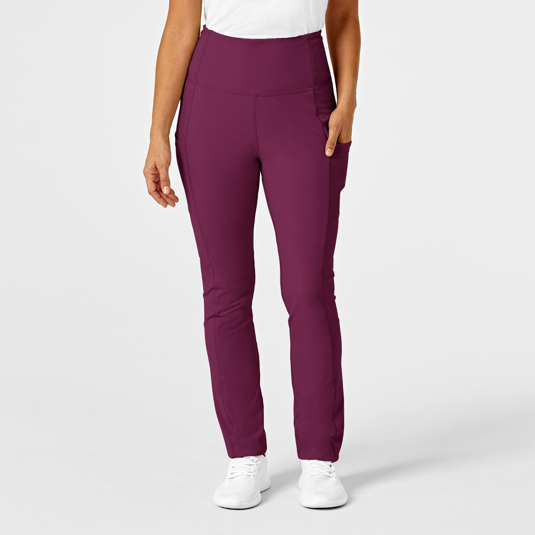 RENEW Women's Straight Leg Yoga Scrub Pant - Wine