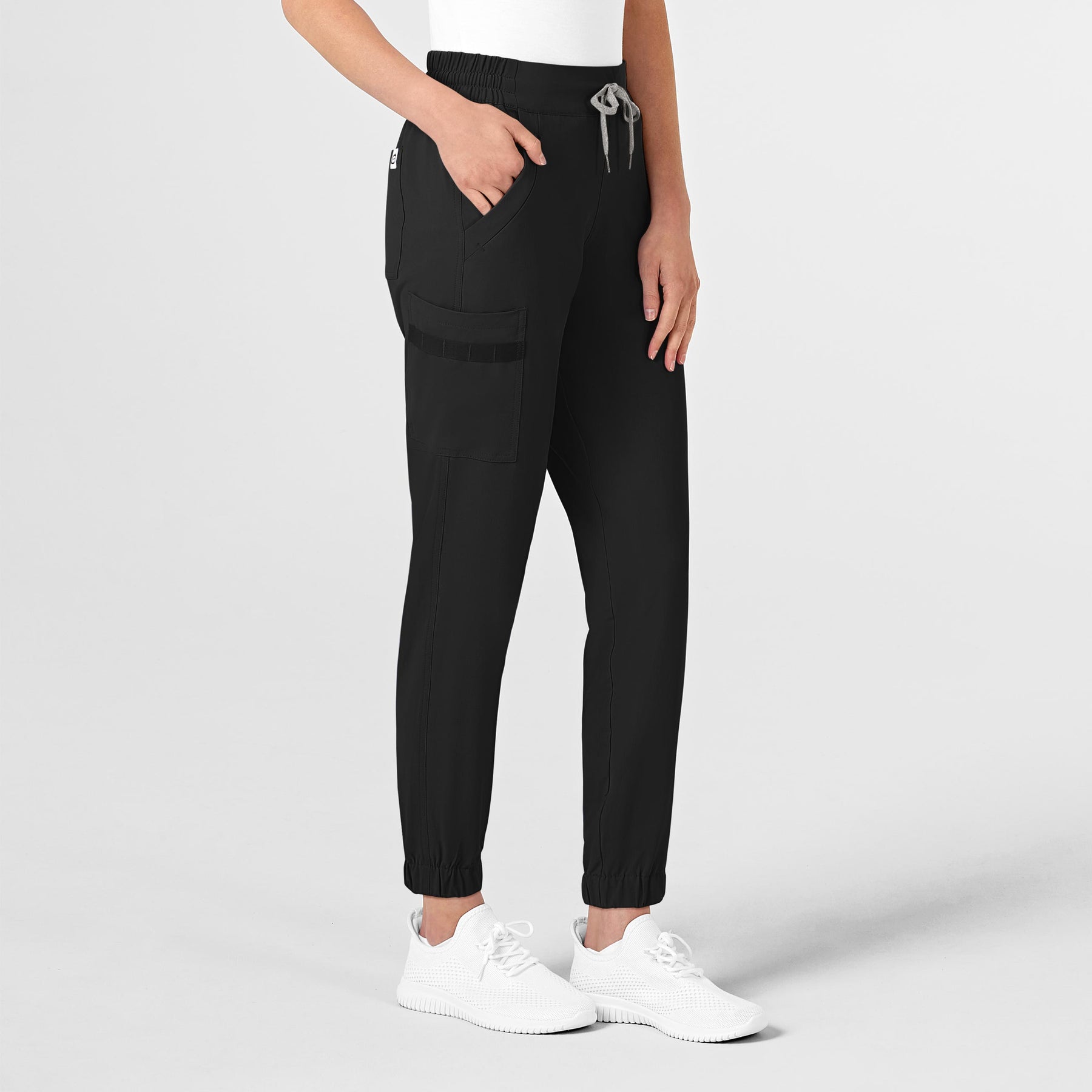 WonderWink RENEW Women's Jogger Scrub Pant - Black Side view